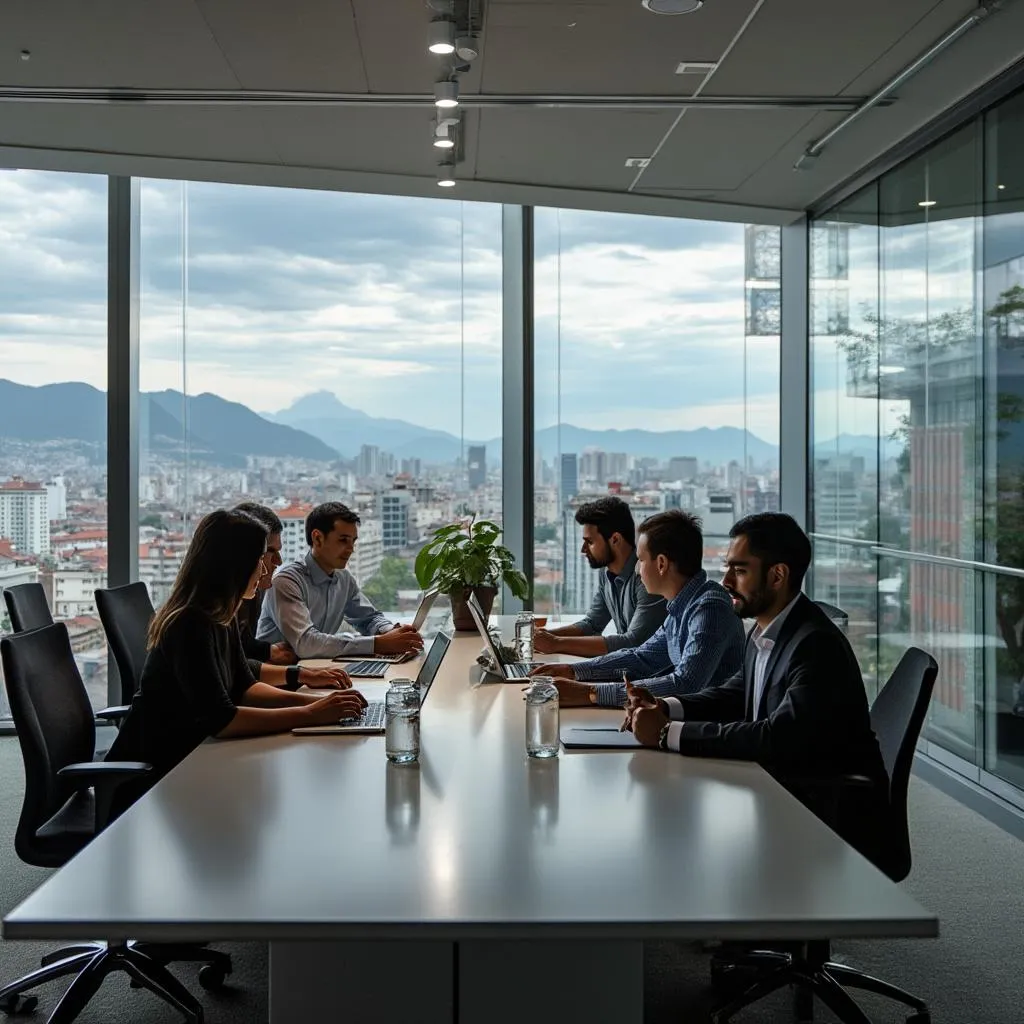 Equipo de Consult-Col en oficina principal de Bogotá