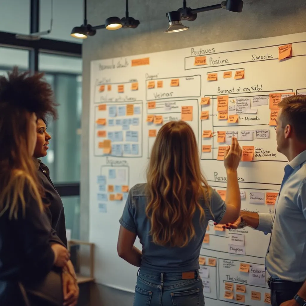 Equipo diseñando estrategia empresarial