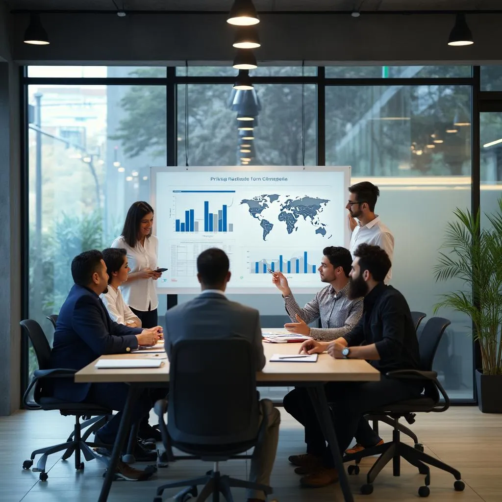 Equipo de consultores planeando estrategias